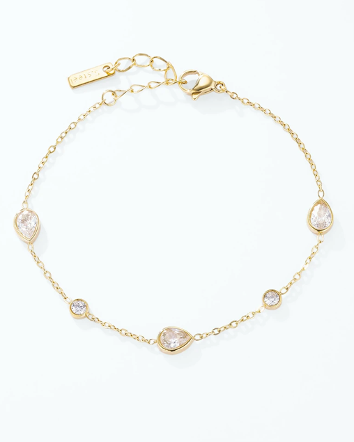 Lola - Bracelet strassé en acier inoxydable