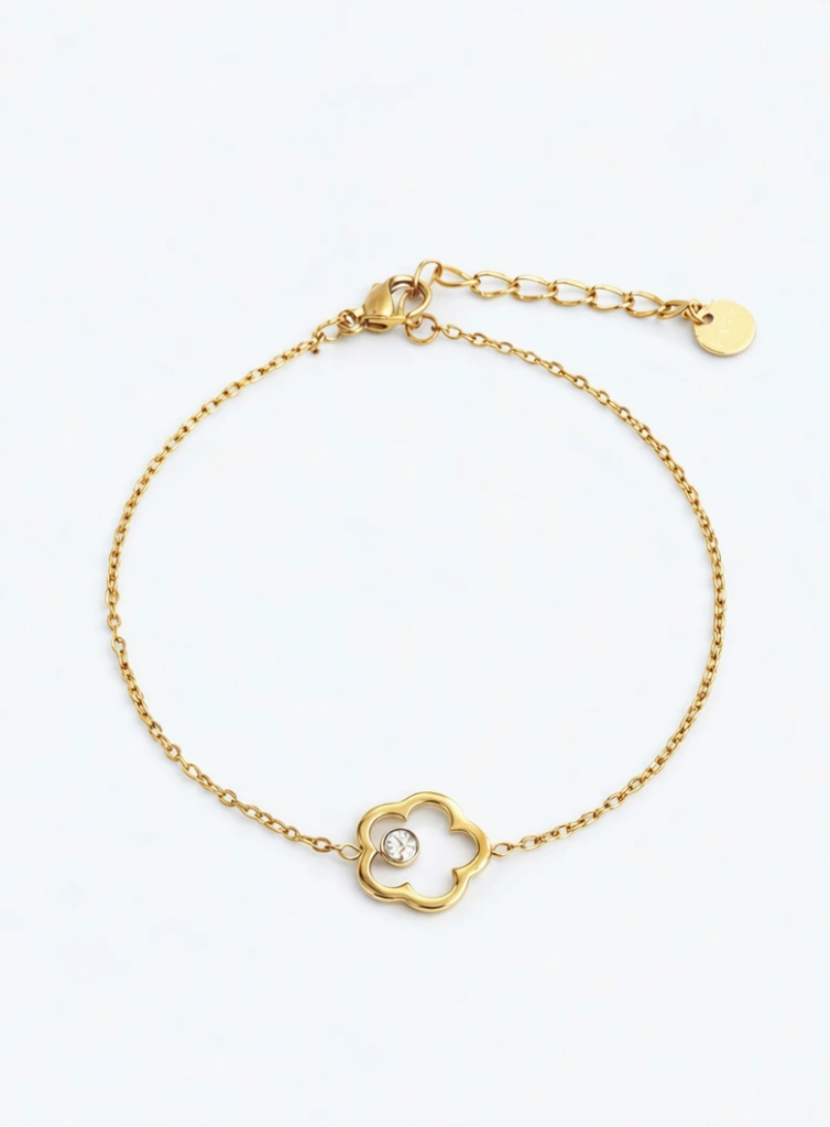 Lucie - Bracelet trèfle en acier inoxydable